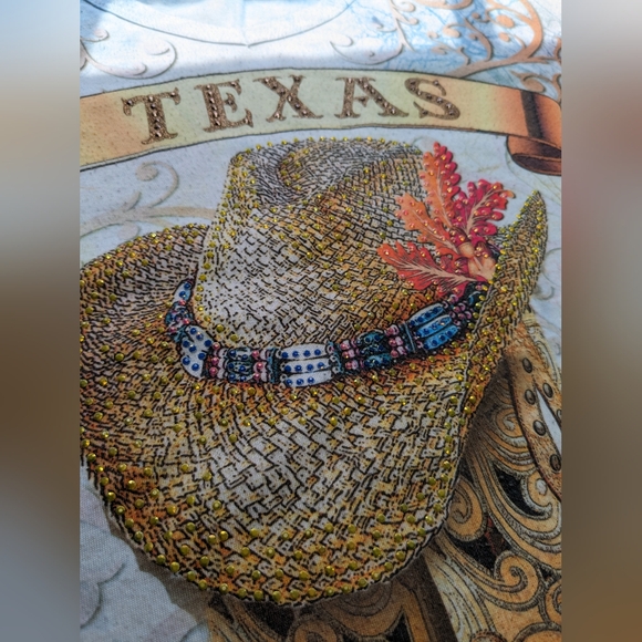 Sweet Gisele Texas T-shirt Women's Sz S Rhinestones & Glitter D-2 - Picture 4 of 7